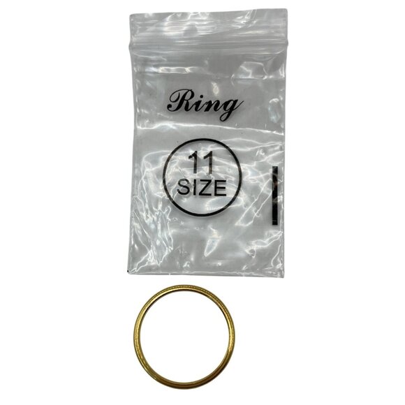 3-Gold Tone Stainless Steel Plain Band Ring Size 11 Unisex A352 - Picture 3 of 5